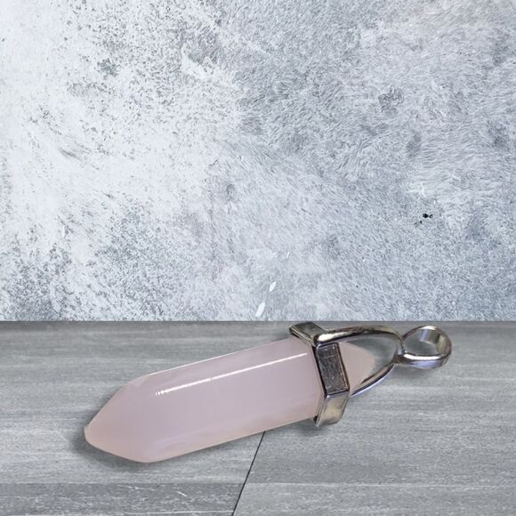 Natural Gemstone Hexagonal Pendant Healing Rose Quartz - Picture 3 of 9